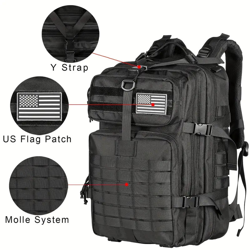 Wild West Frontier 45L Tactical MOLLE Backpack - Dixie Hike & Style