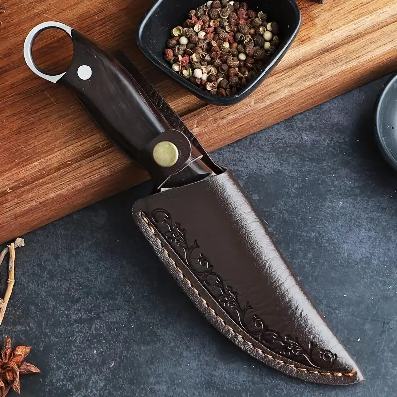 Wild West Butcher's Edge: Multi-Purpose Stainless Steel Meat Knife with Sheath - Dixie Hike & Style