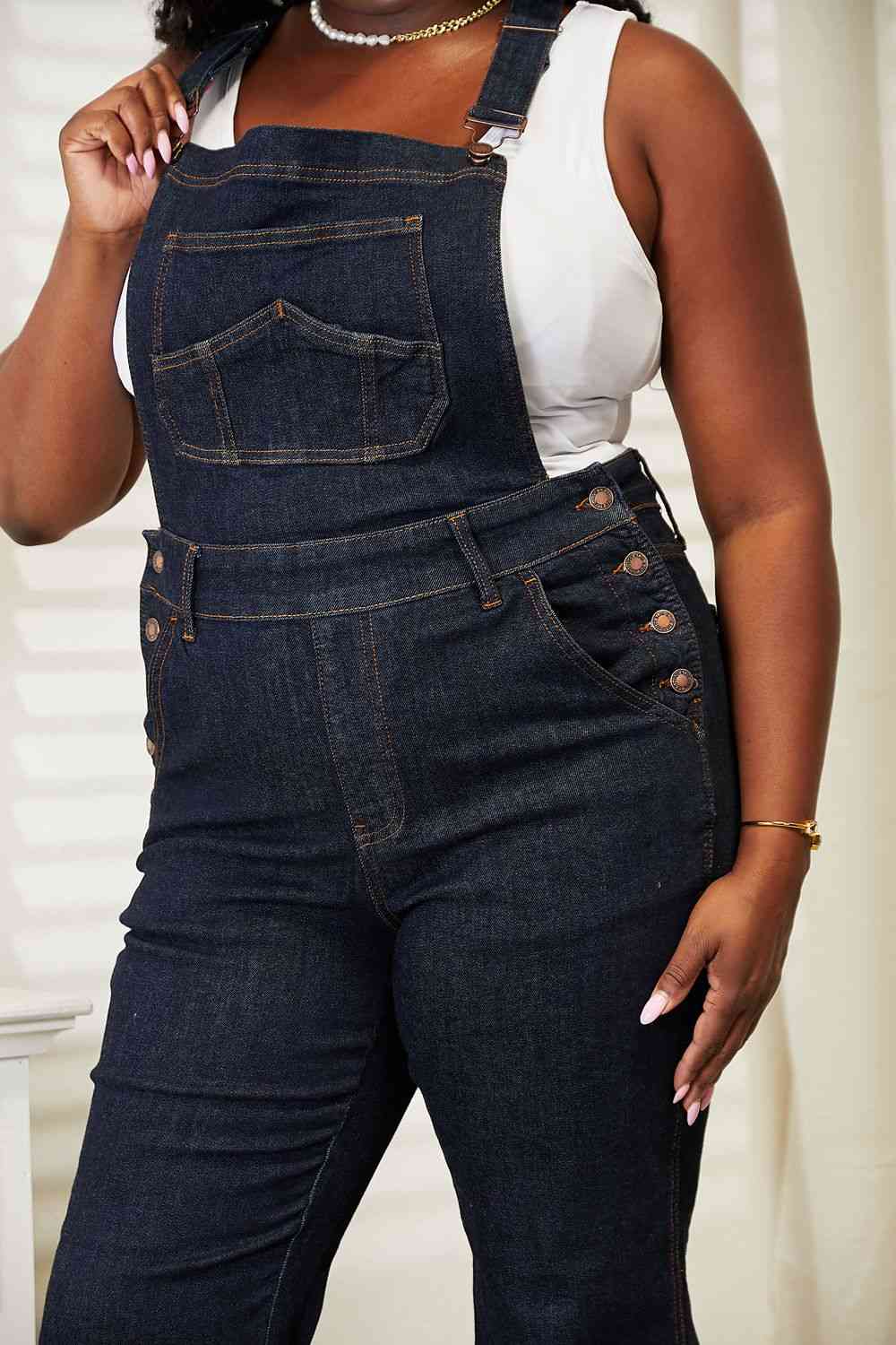 Judy Blue Full Size High Waist Classic Denim Overalls - Dixie Hike & Style