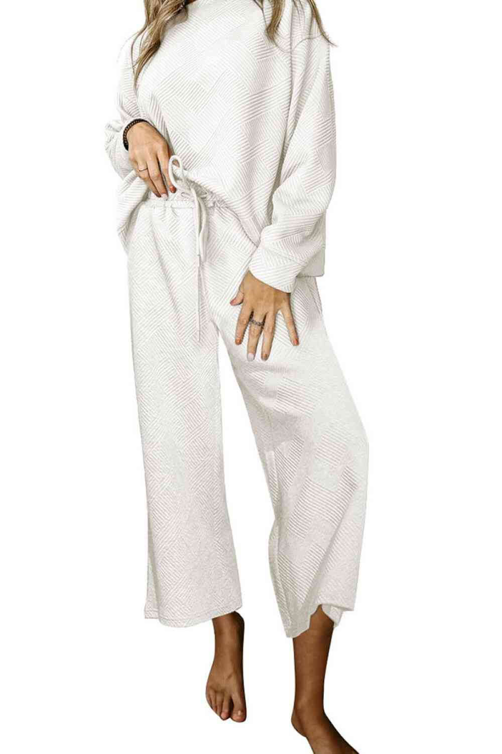 Dropped Shoulder Top and Pants Set - Dixie Hike & Style