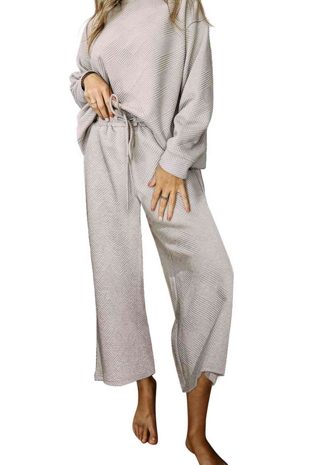 Dropped Shoulder Top and Pants Set - Dixie Hike & Style