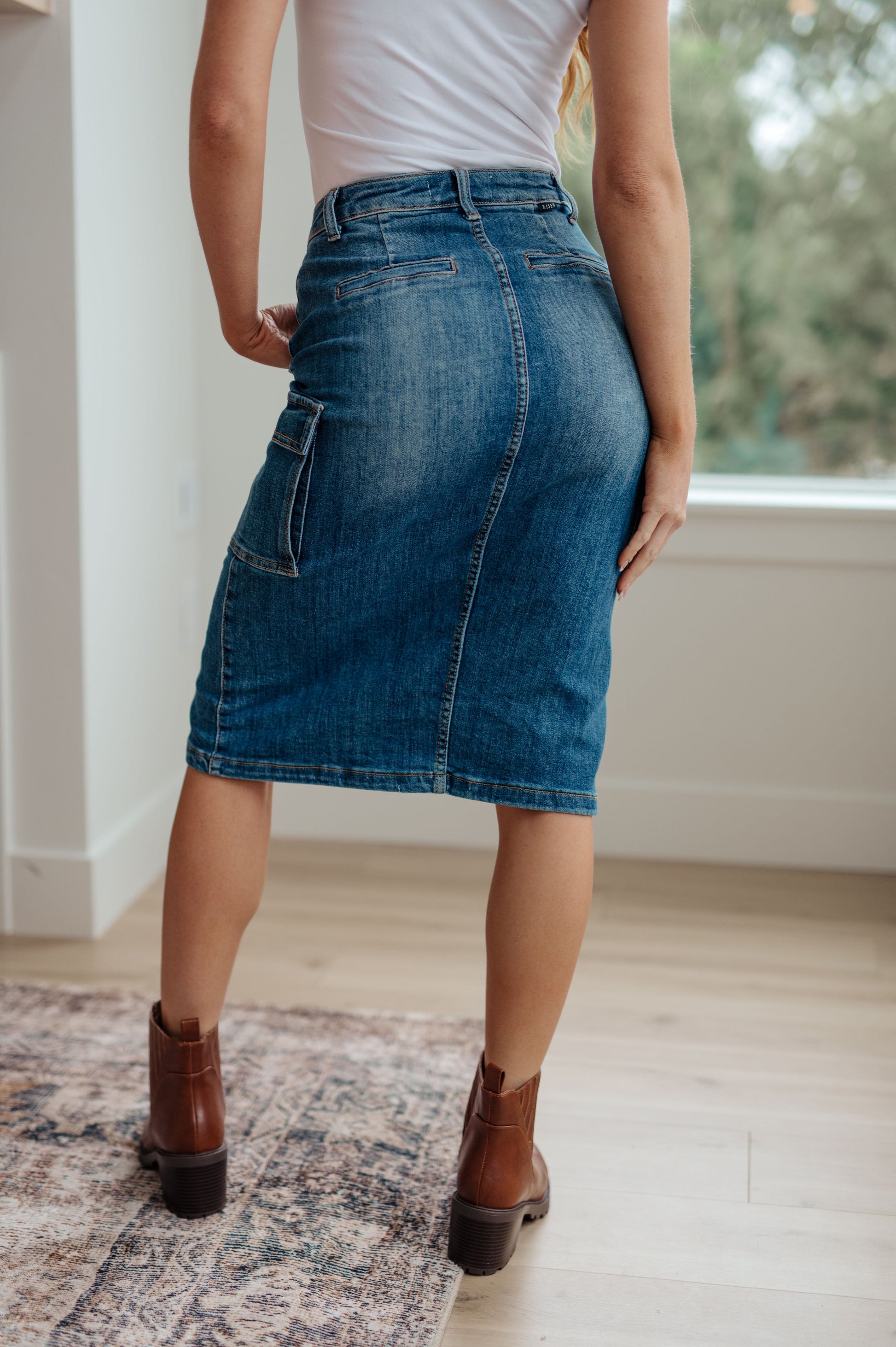 Always Be There Cargo Denim Skirt - Dixie Hike & Style