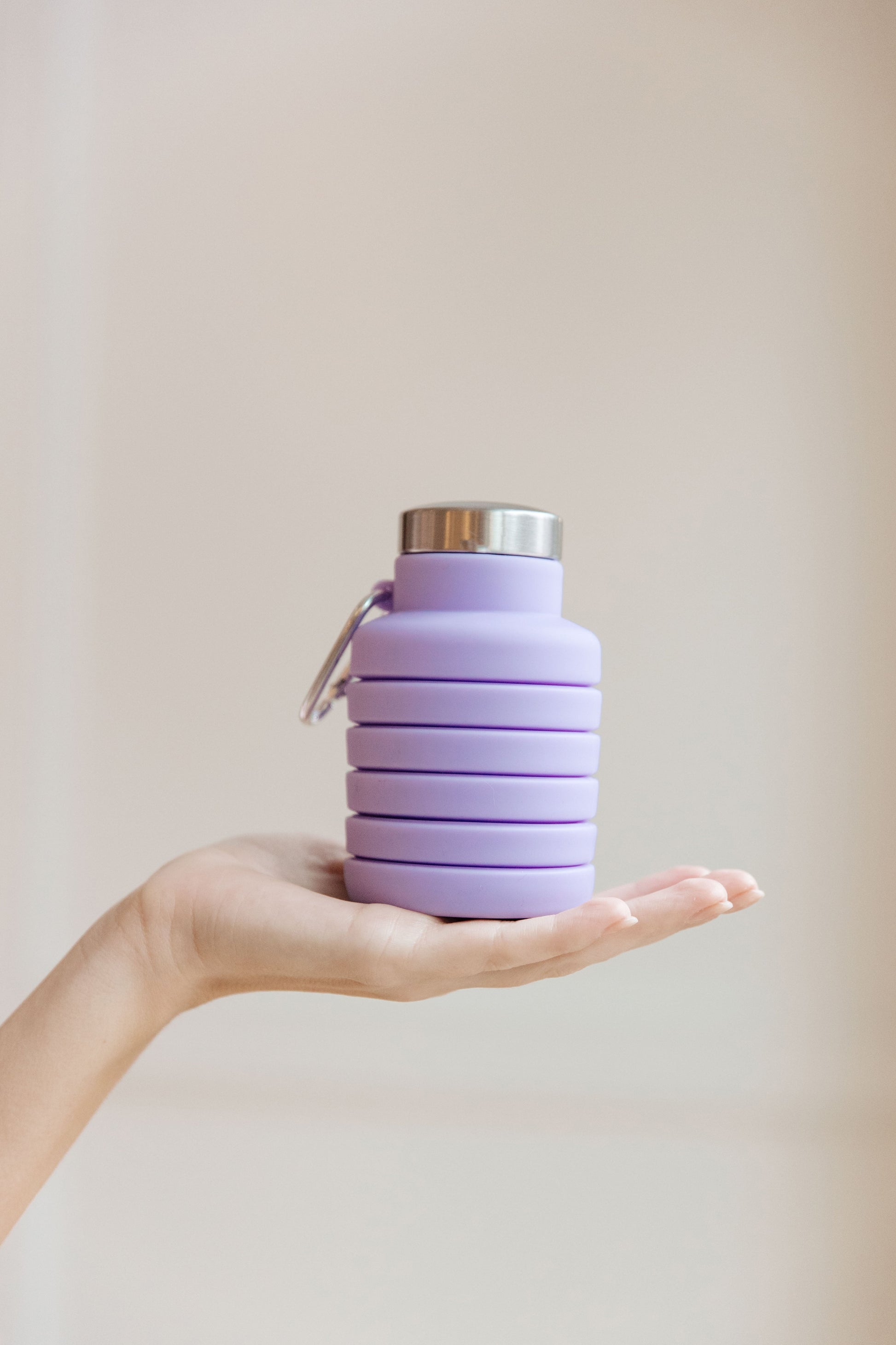 Collapsing Silicone Water Bottle in Purple - Dixie Hike & Style