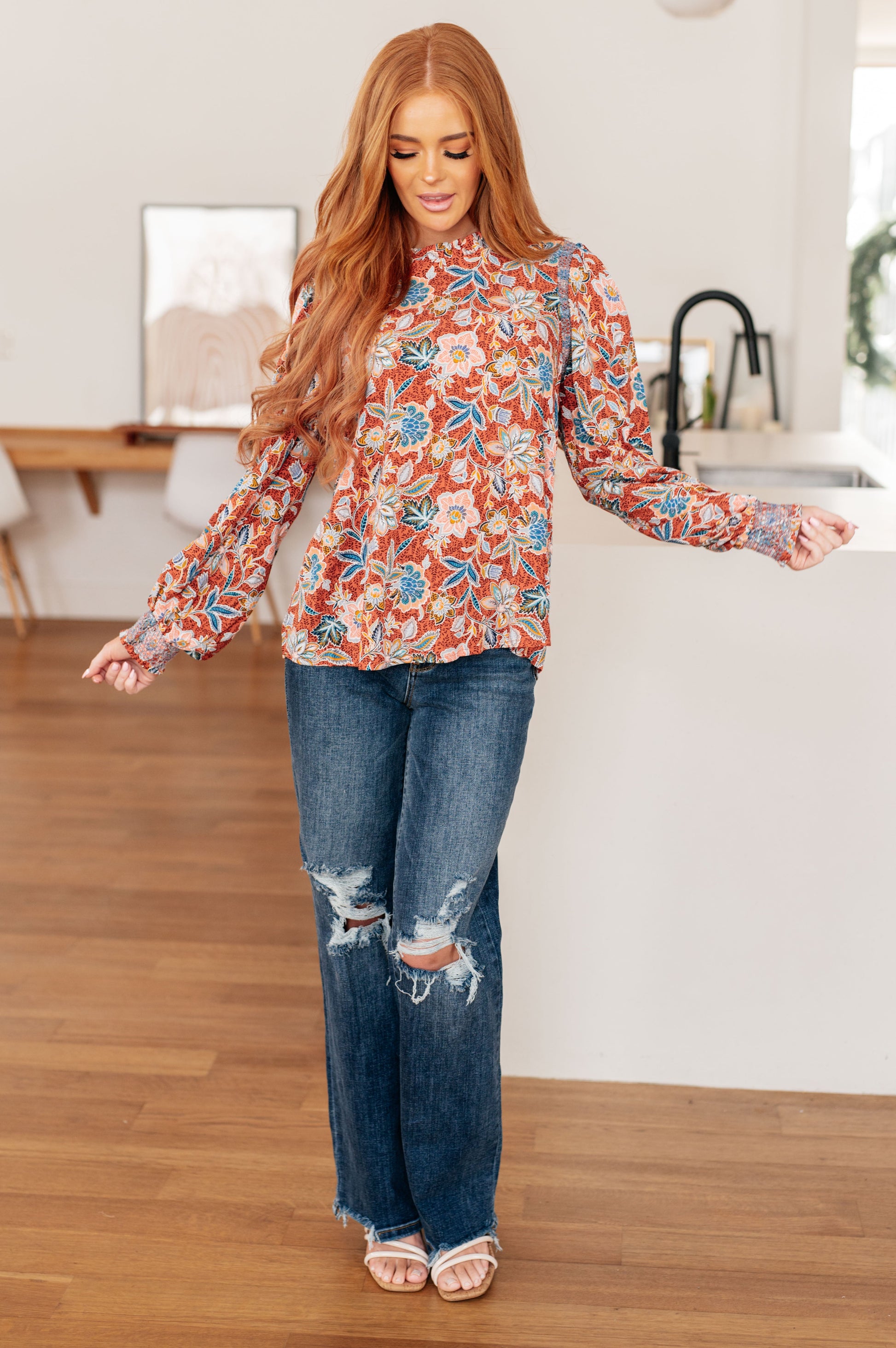 Floral Delight Blouse - Dixie Hike & Style