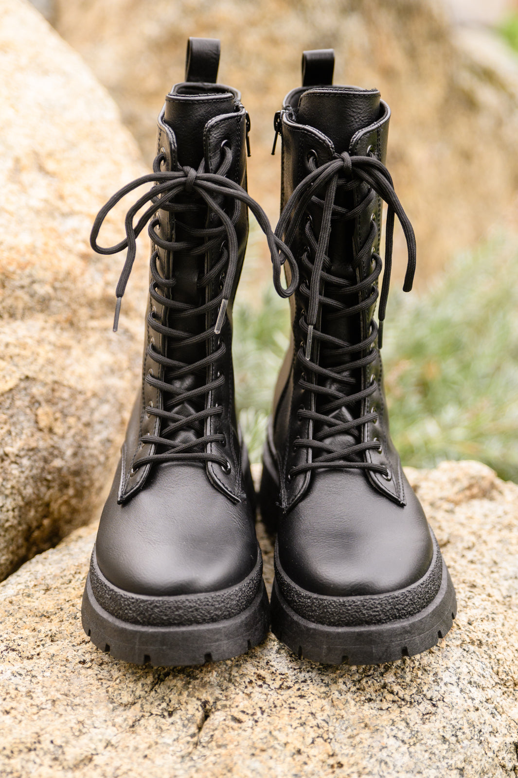 Fresh Feels Combat Boots In Black - Dixie Hike & Style