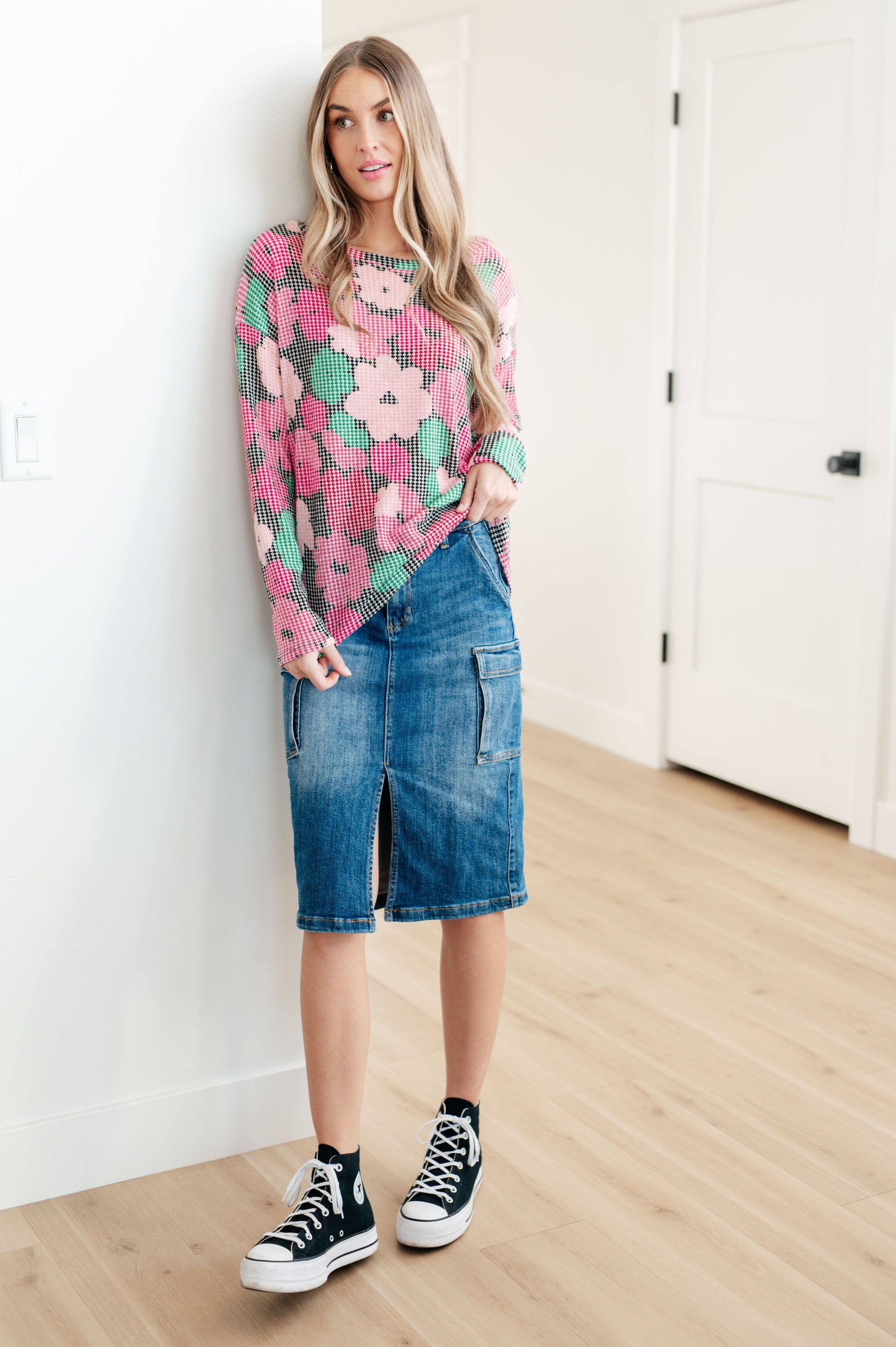 Always Be There Cargo Denim Skirt - Dixie Hike & Style