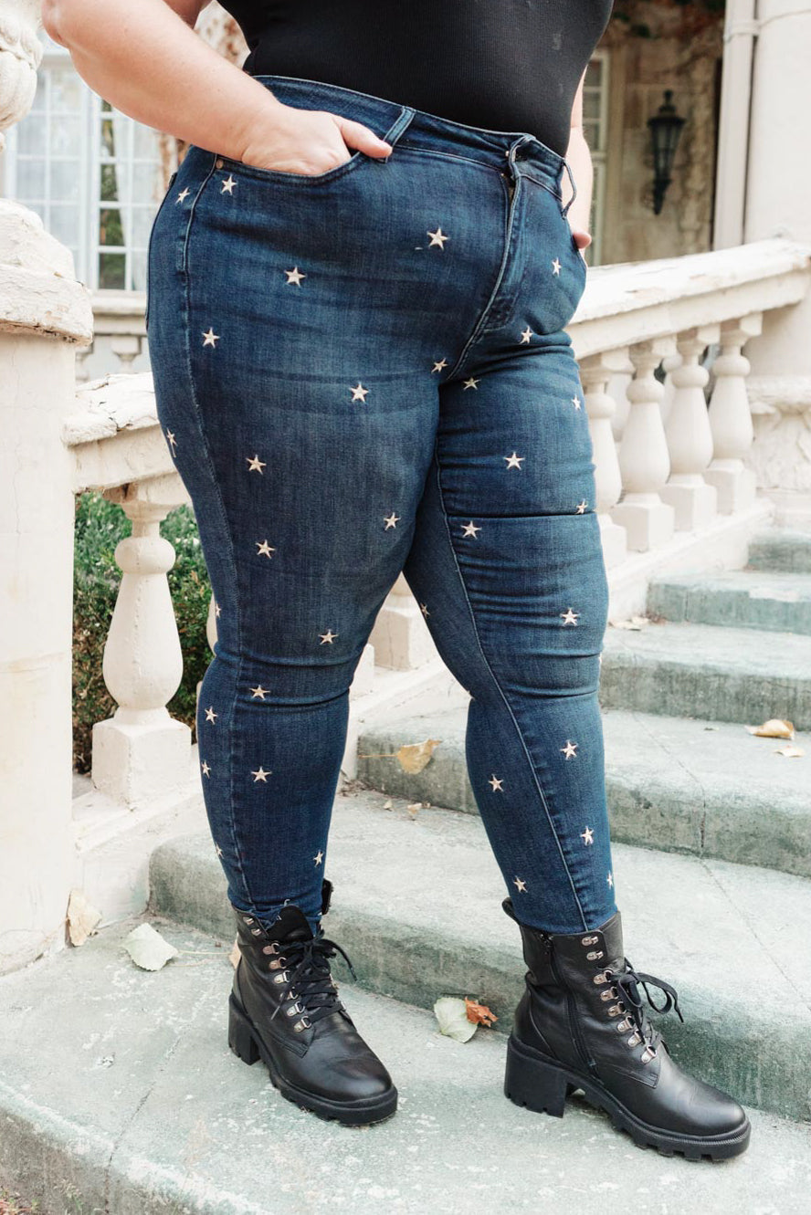 High Rise Starlight Skinnies - Dixie Hike & Style
