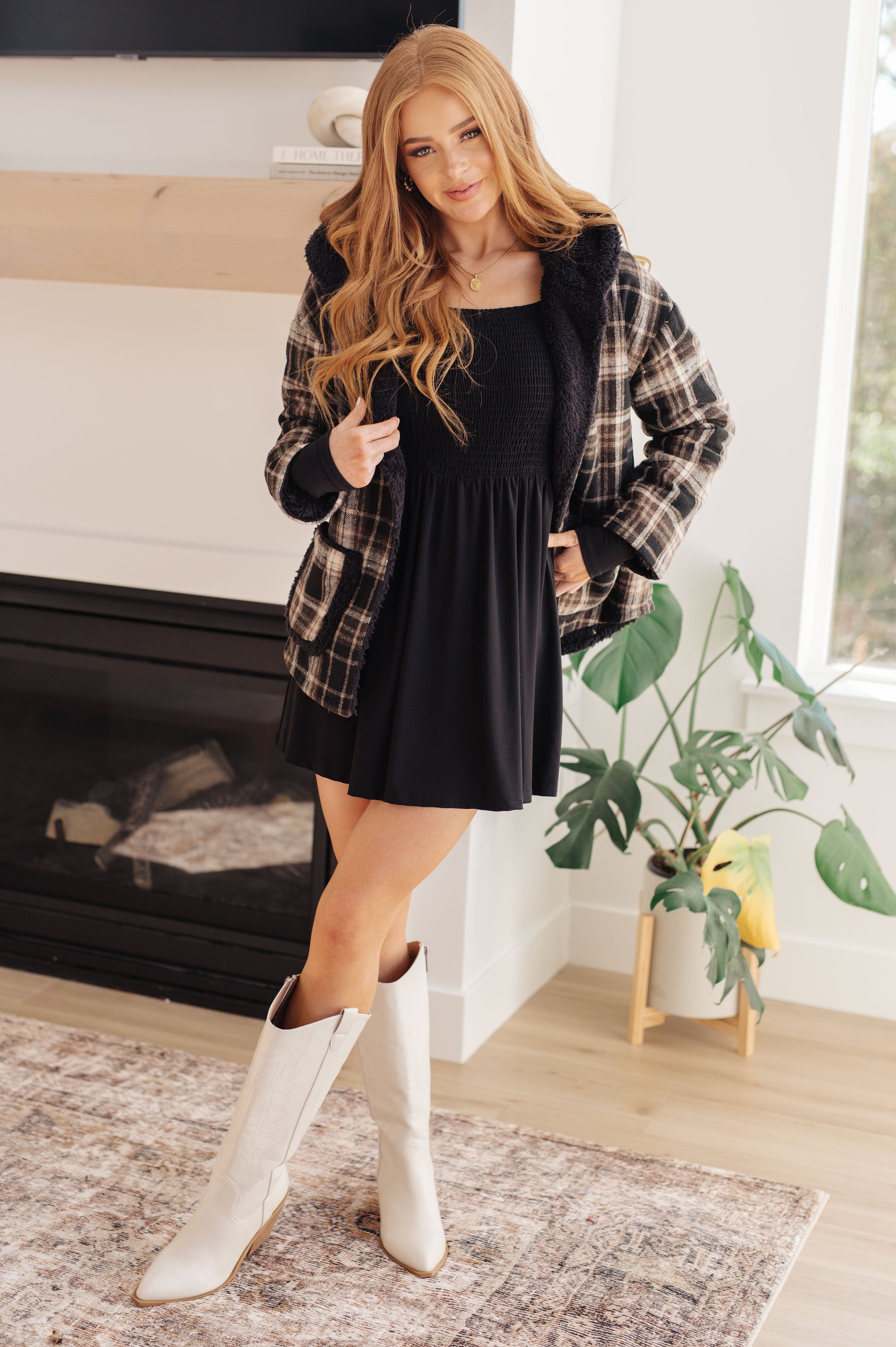 In the Thick of It Long Sleeve Skort Dress - Dixie Hike & Style