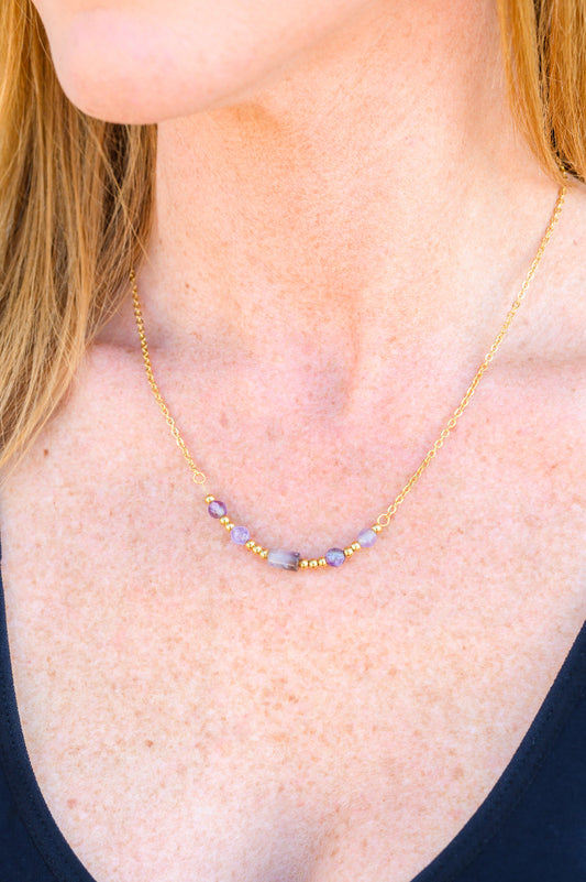 Lavender Moments Beaded Necklace - Dixie Hike & Style