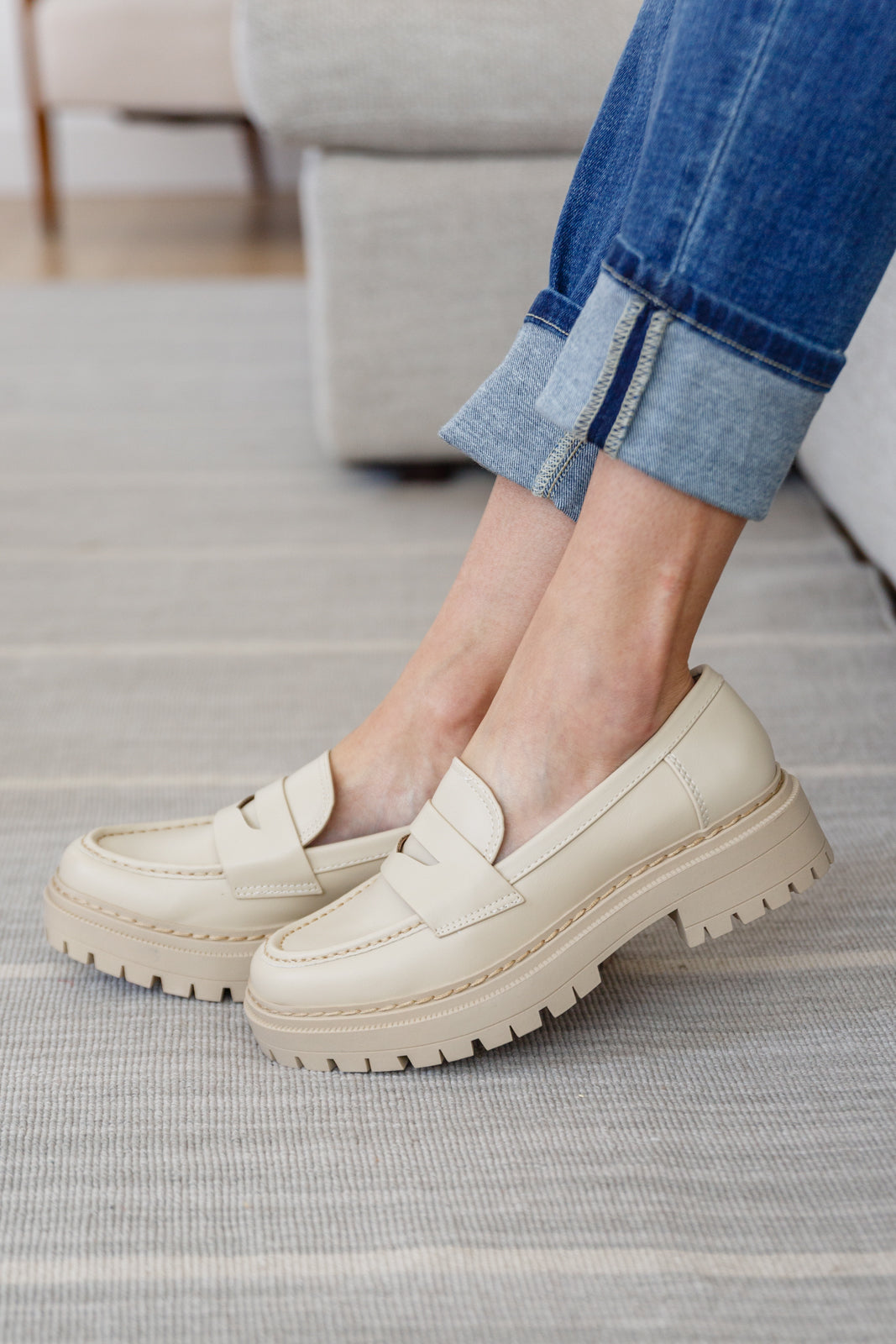 Penny For Your Thoughts Loafers in Bone - Dixie Hike & Style