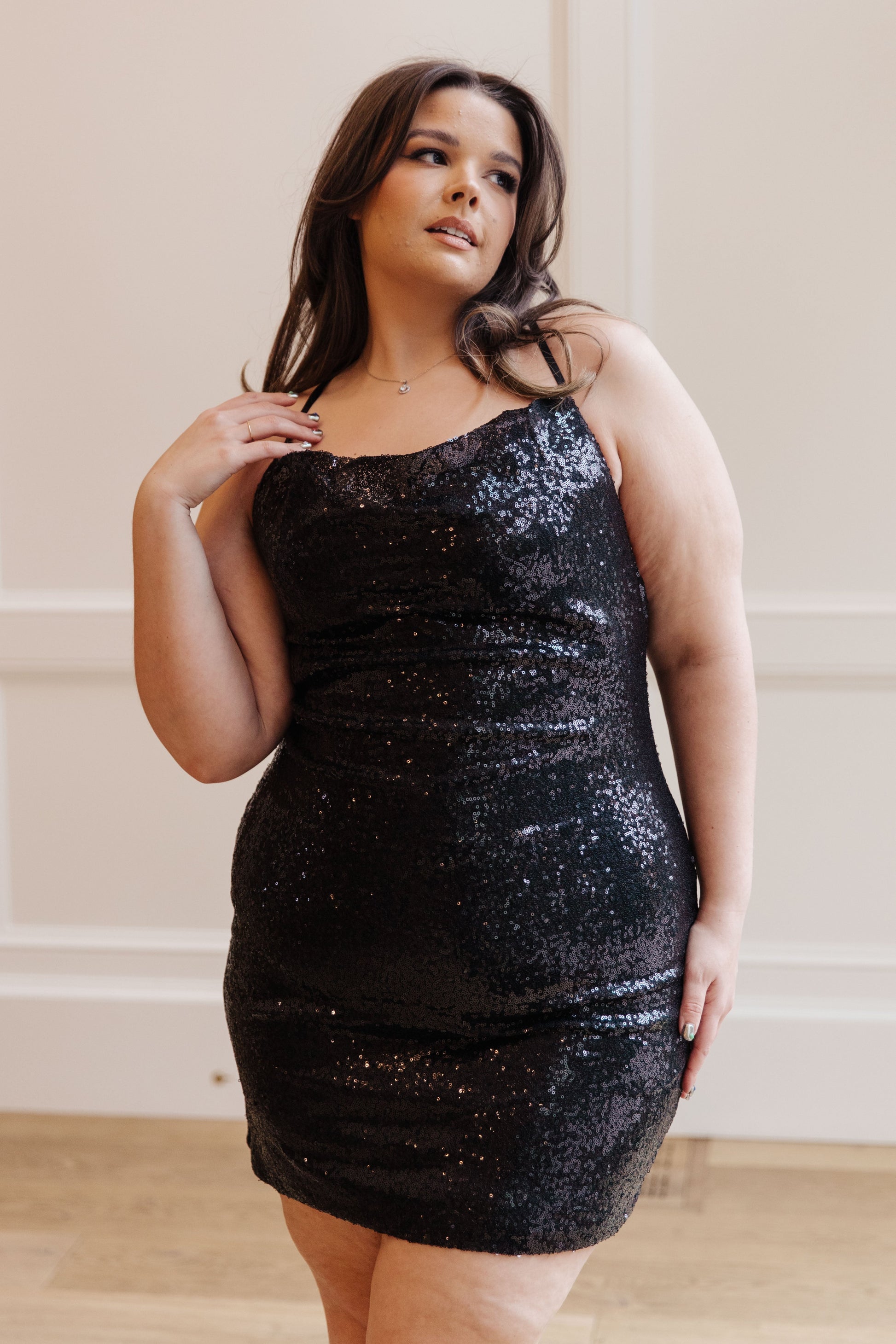 Shining in Sequins Dress in Black - Dixie Hike & Style