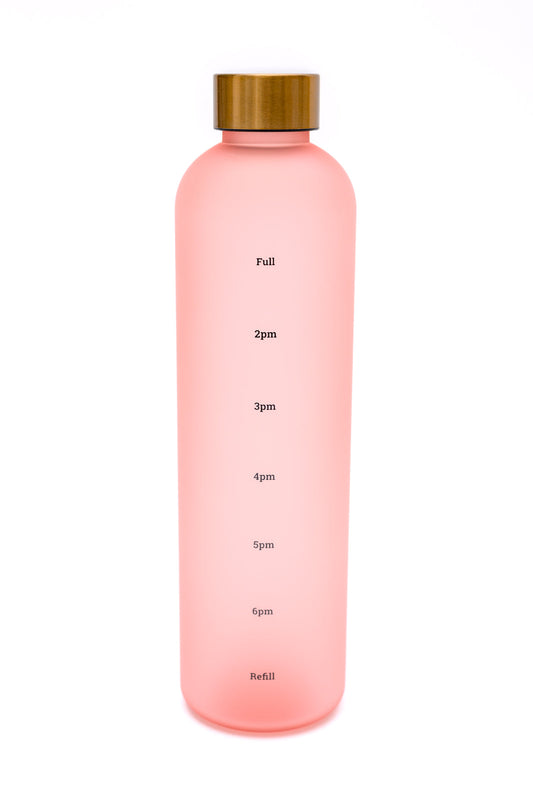 Sippin' Pretty 32 oz Translucent Water Bottle in Pink & Gold - Dixie Hike & Style