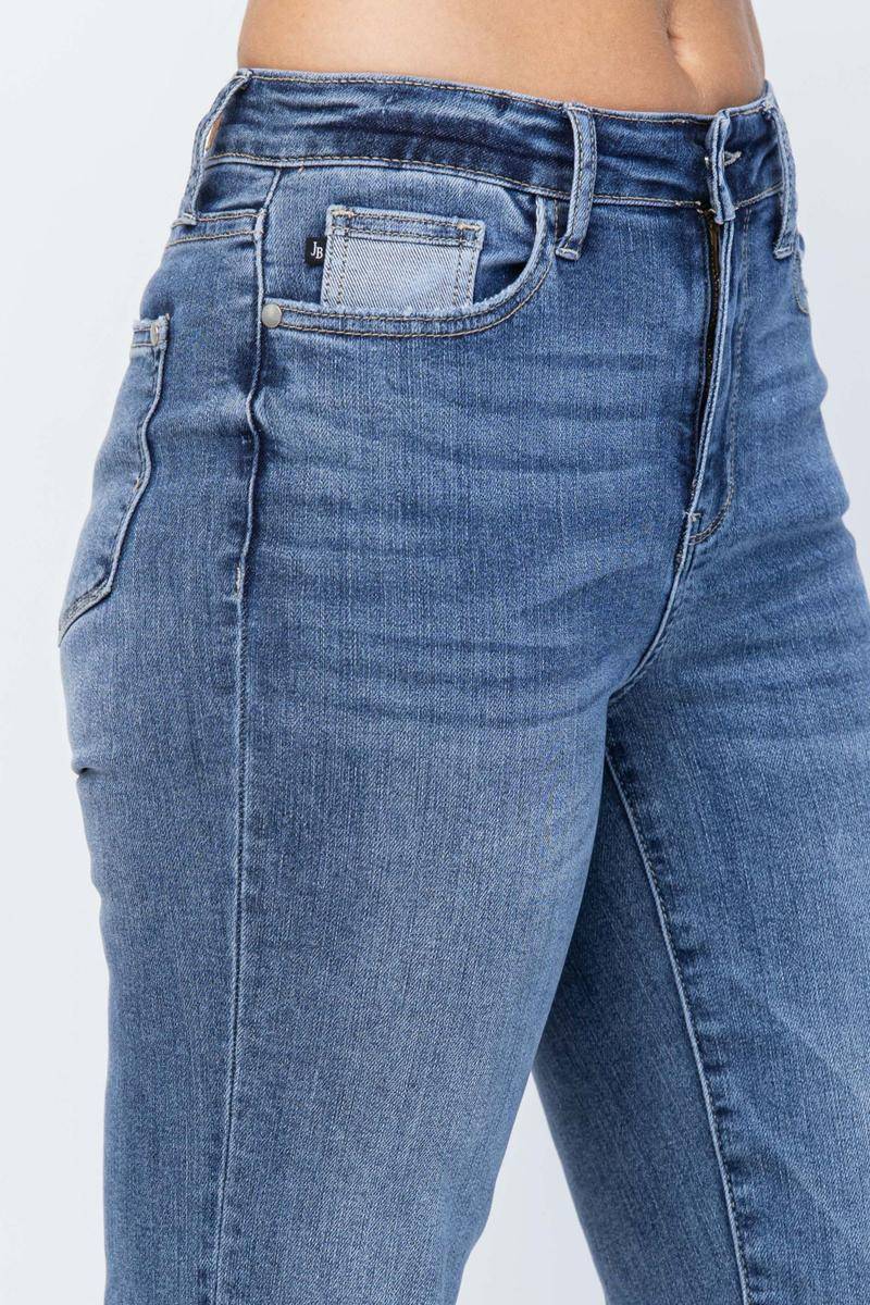 Judy Blue High Waist Straight Leg Jeans with Wide Cuff - Dixie Hike & Style