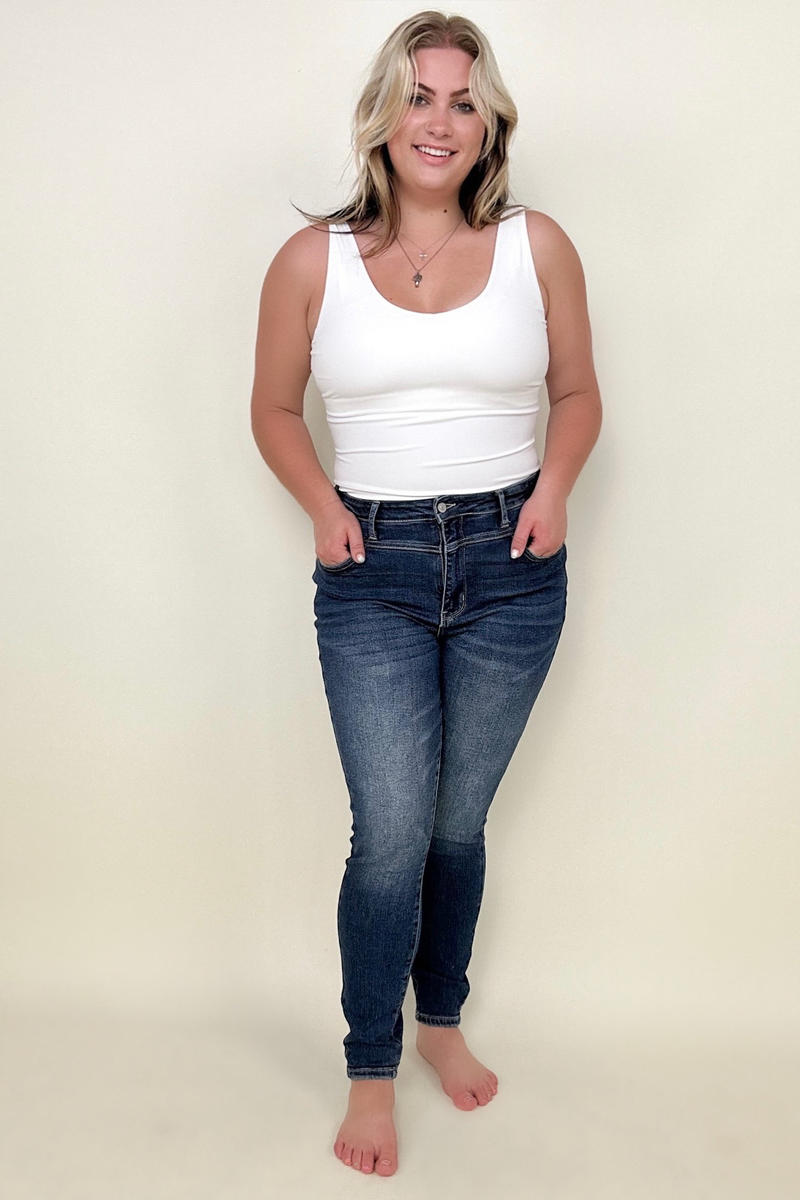 Judy Blue High Rise Front Yoke Skinny Jeans - Dixie Hike & Style